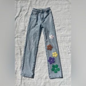 Pacsun flower patch 90s boyfriend jeans